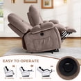 thumbnail image 5 of Ebello Power Lift Recliner Loveseat, Electric 2-Seater Sofa with Storage Console, USB Ports and Cup Holders for Living Room, Light Brown, 5 of 9