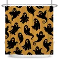 thumbnail image 6 of Tchckioa Orange Halloween Shower Curtain,60x72 Inch Waterproof Hooks Bath Curtain for Apartment, 6 of 6