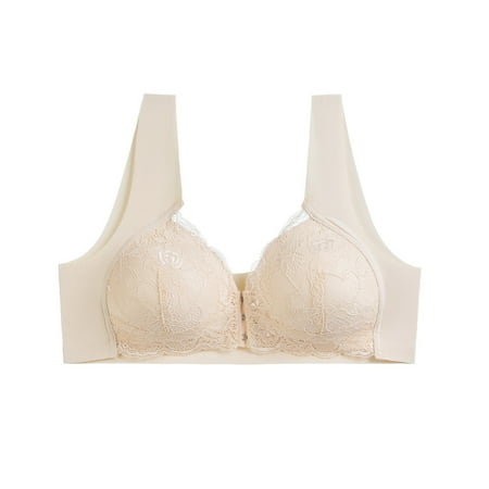 

Ydkzymd Comfort Everyday Bra Wireless Full-Coverage Bras Comfortflex Support Bra Front Closure Lightly Lined Bralettes