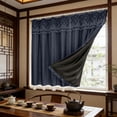 thumbnail image 5 of Usbinx Life No Drill Blackout Curtain Double Layer Thermal Insulated Room Darkening Drapes Rental Friendly Window Covering for Bedroom Living Room Bay Window 39x35 Inch, 5 of 7