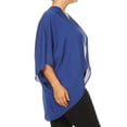 thumbnail image 3 of MOA COLLECTION Women's Plus Size Solid Dolman Sleeve Draped Open Front Chiffon Cardigan, 3 of 4