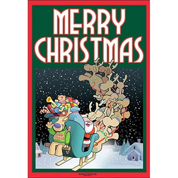 Merry Christmas Garden Flag - 12.5" x 18" - Double Sided - Spare Reindeer56025