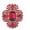 Red, variant on Vintage Austrian Crystal Rhinestone Flower Brooch, Women's Lapel Pin, can be paired with sweaters, coats, dresses and other accessories.