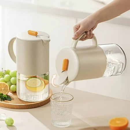 

CHNGTO Portable Transparent Glass Water Jug with Ergonomic Handle - Perfect for Tea or Coffee Brewing in the Kitchen - Stylish Coffeeware and Teaware Accessory