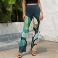 thumbnail image 4 of TEMU Leafy Jungle Vibes High Waisted Casual Flared Trousers Summer Home Pants Gift Street Fashion Night Club Big Size Trousers, 4 of 5