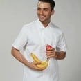 thumbnail image 6 of Masteelf  Chefs Coat Short-sleeved Chef's Clothes White Uniform Kitchen, 6 of 7