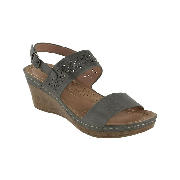 Good Choice Womens Foley Faux Suede Wedge Sandals