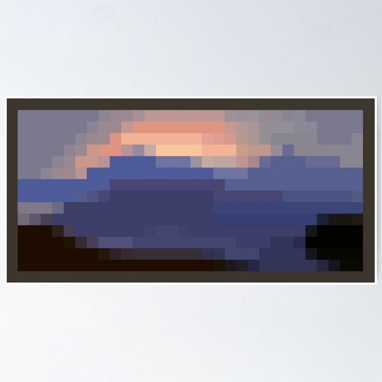 Poster Minecraft Sunset Painting - No Framed, Vintage Wall Art, Trendy Retro Print, Positive Quote Poster, Room Decor, Wall Art, Wall Art, 12x18 UNFRAMED