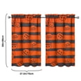 thumbnail image 4 of Set of 2 Halloween Caf Curtains with Pumpkin and Spider Web Artwork, Vintage Horror Semi-Sheer Tier Panels 27.5x39in(70x99cm)Kitchen Curtains, 4 of 4