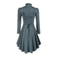 thumbnail image 3 of XPMWRP Women's Packable Steampunk Long Striped Jacket Renaissance Victorian Gothic Blazer Lightweight Outerwear Coat Blue XL, 3 of 8