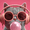 Cool Cat Bubble Gum Headphones, variant on UXIEQU Cool Cat Bubble Gum Headphones Canvas Wall Art 15.75x11.81 Inches