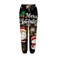 thumbnail image 4 of Women Christmas Outfit Women's Casual Christmas Print Baggy Sweatpants with Pocket Ankle Strap High Waisted Design for Festive Comfort White L, 4 of 4