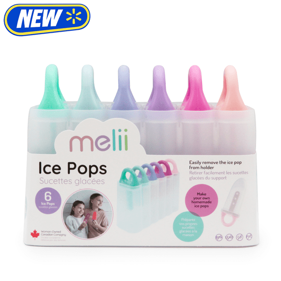 Melii 6 Color Plastic Ice Pop Mold, Multi Color, Ice Cream