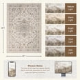 thumbnail image 2 of 6x9 Area Rugs Living Room Rug: Washable Vintage Distressed Floral Rug No Slip Stain Resistant Soft Carpet Indoor Floor Large Carpets for Bedroom Dining Room Farmhouse Nursery Home Office Brown Beige, 2 of 18