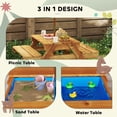thumbnail image 4 of Outsunny Table de Pique-Nique pour Enfants 3-en-1 Table de Sable et d'Eau avec Parapluie Pliable, 4 of 10