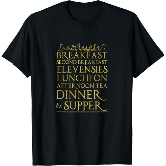 Lord Of The Rings Breakfast Second Breakfast More T-ShirtMen's and women's pure cotton short-sleeved shirts