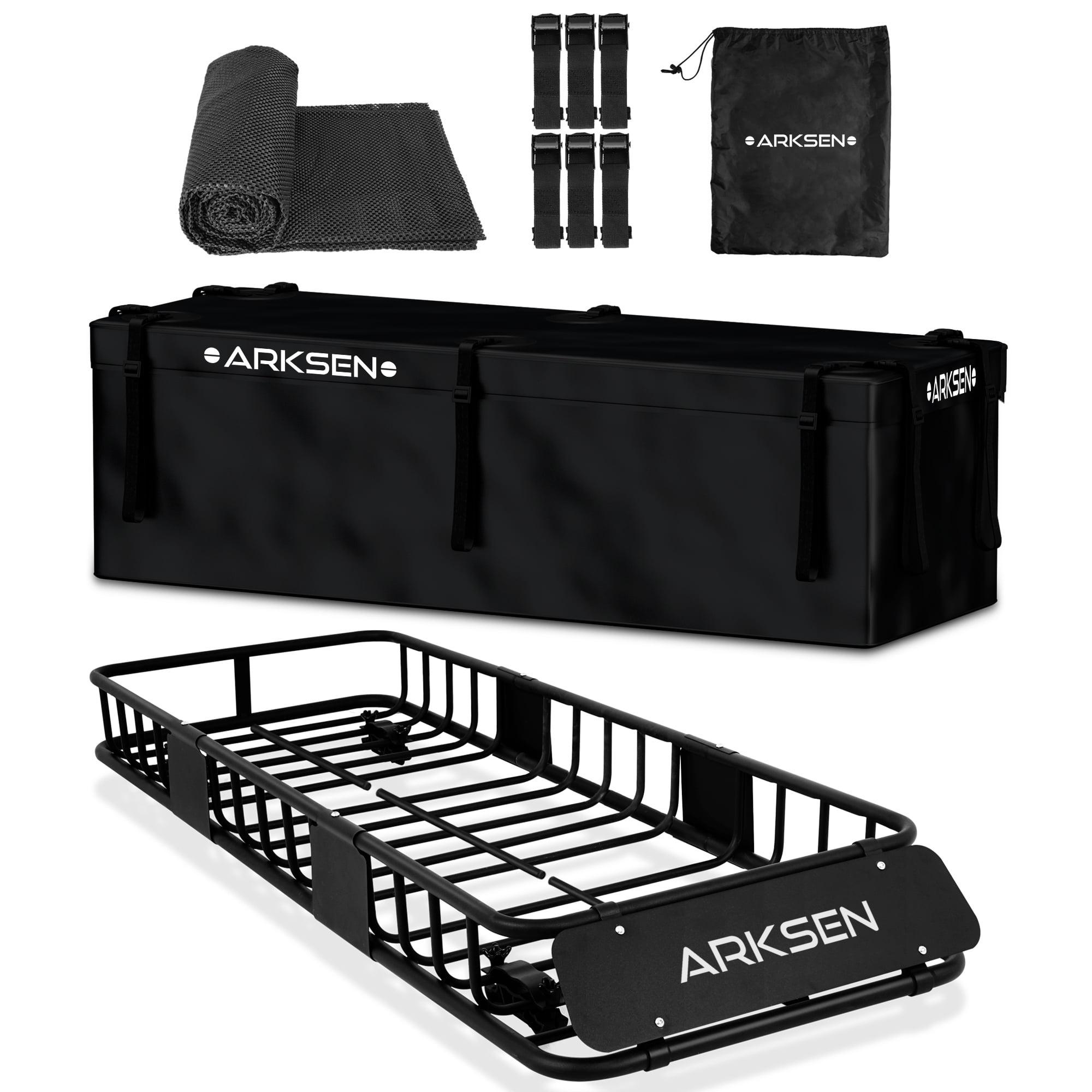 ARKSEN Skinny Roof Rack Cargo Carrier with Waterproof Bag & AntiSlip