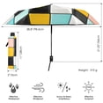 thumbnail image 3 of FORMRS Travel Umbrella Folding Auto Open Close Windproof Rain UV Protection, Yellow Checkered Pattern, 3 of 8