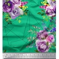 thumbnail image 1 of Soimoi Cotton Duck Fabric Triangle,Leaves & Rose Flower Print Fabric by the Yard 42 Inch Wide, 1 of 1