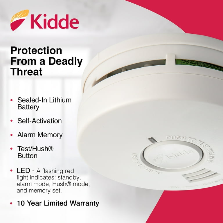 Kidde Fire Sentry Battery Operated 4-inch Smoke Detector, with 85 decibel  alarm, 2 pack 