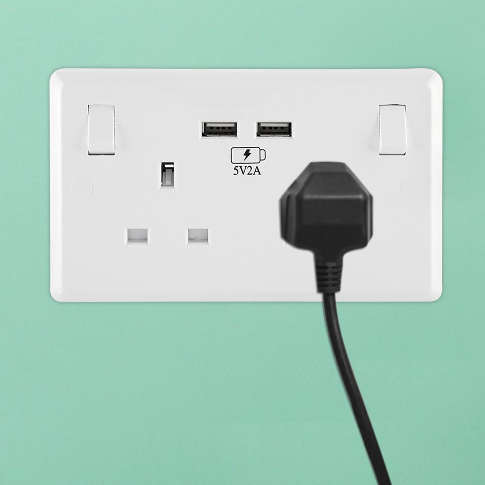 Tebru Wall Power Outlet,Multifunctional UK Plug Wall Power Outlet
