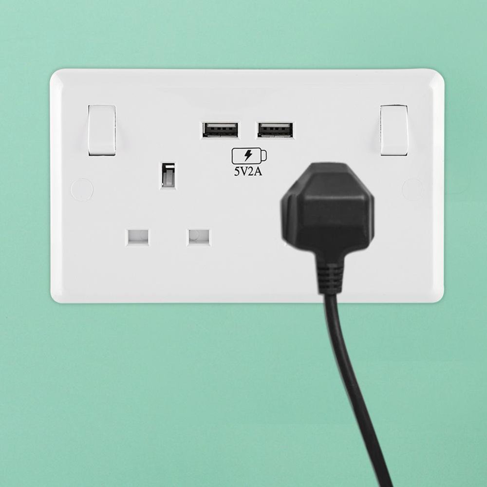 Tebru Wall Power Outlet,Multifunctional UK Plug Wall Power Outlet