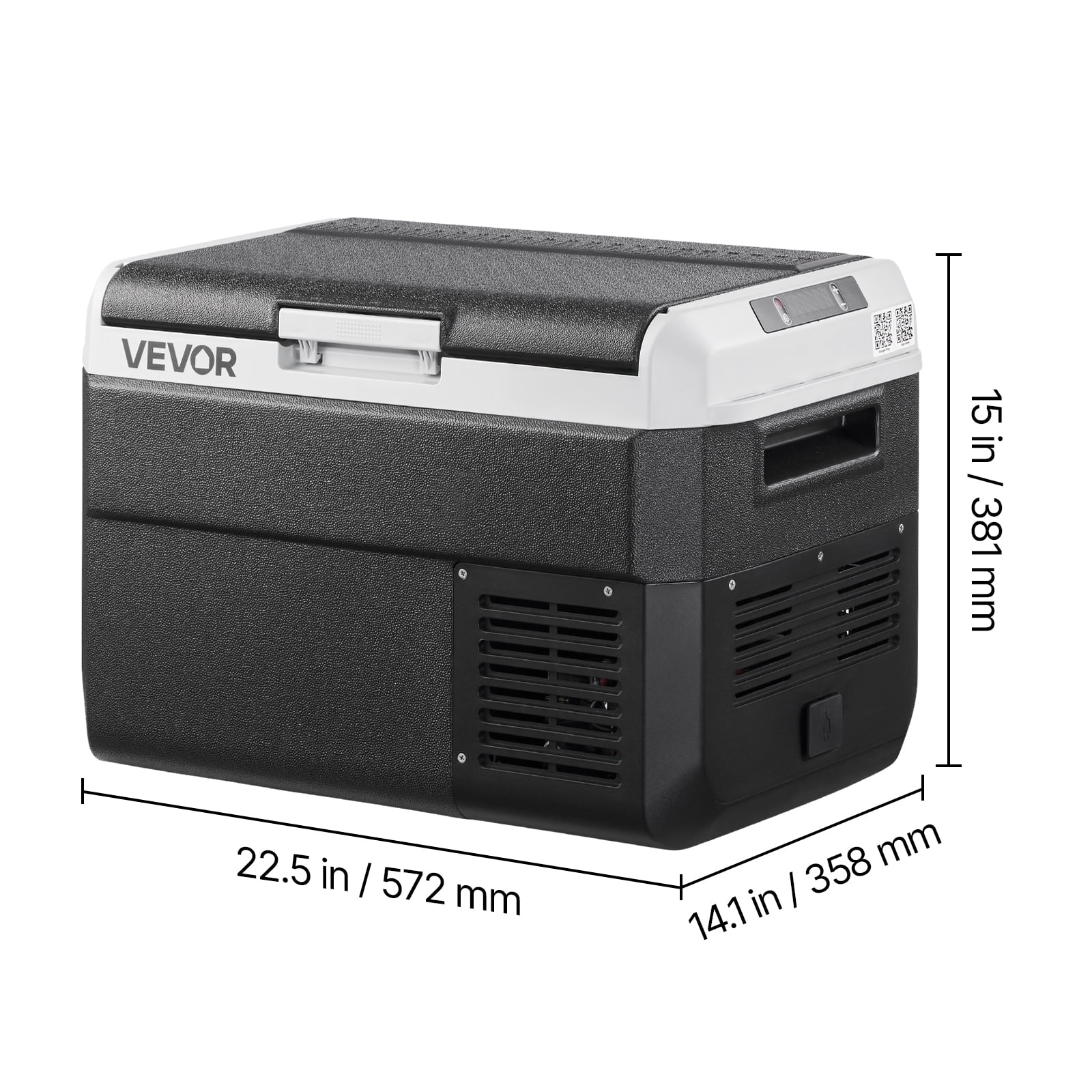VEVOR 12 Volt Car Refrigerator, 26.4QT/25L Car Fridge, Portable Electric Cooler with -4℉~68℉ Adjustable Temperature, 12/24V DC and 100- 240V AC Compressor Freezer for Outdoor, Camping, Travel, RV