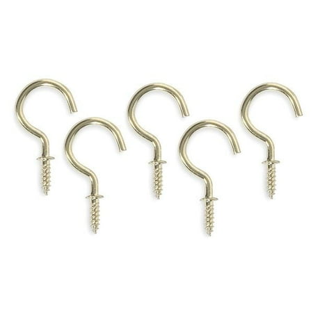 

5PACK ZoroSelect 1WBJ6 Cup Type Hook Brass Length 1 In PK20