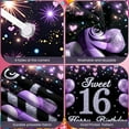 thumbnail image 3 of Purple Theme Sweet 16 Banner Glittery Design  Backdrop Balloon Decor Golden Number 16th Birthday Display for Sweet 16 Party Teen Birthday Girls' Celebration, 3 of 8