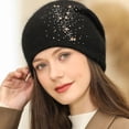 thumbnail image 4 of Sonducket Gorro de invierno para mujer, gorro de Color sólido para clima frío, gorro térmico transpirable, mezcla de ropa informal para la cabeza, Accesorios de disfraces Negro Sonducket AP013158-08, 4 of 6