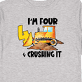 thumbnail image 4 of Inktastic I'm 4 and Crushing It Construction 4th Birthday Boys or Girls Long Sleeve Toddler T-Shirt, 4 of 5