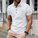 thumbnail image 1 of pstuiky Mangas cortas para hombre, Camisa informal de manga corta con cuello vuelto y botones para hombre, color liso y bolsillo camisas casuales para hombre xxl, 1 of 7