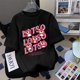 thumbnail image 3 of Camiseta de manga corta con estampado de fresas y oso para mujer, de marca de moda, estilo veraniego, estilo Hong Kong, versátil, bonita, de algodón puro, de media manga, 3 of 4