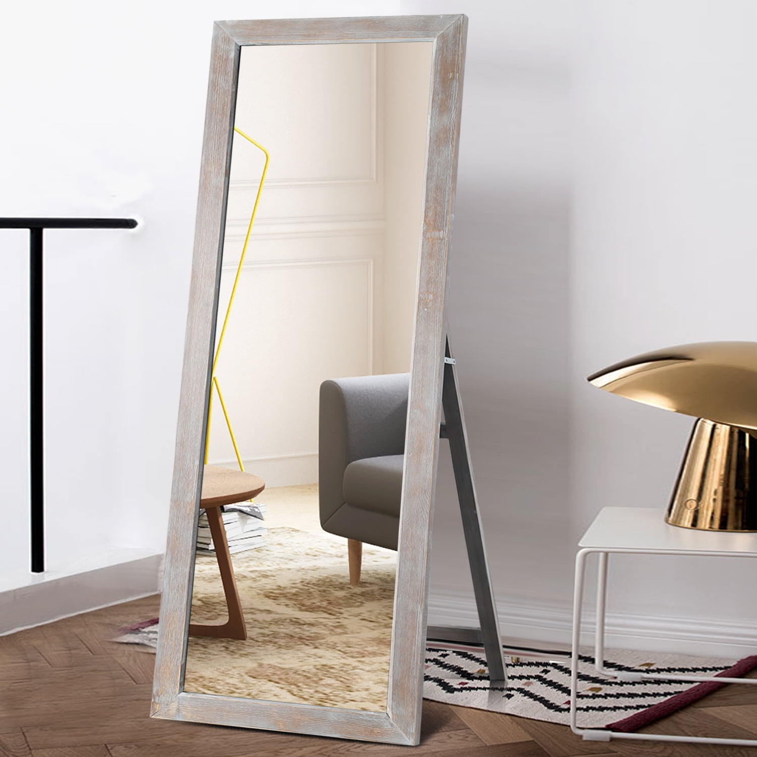65"x22" Modern Rectangle Full Length Mirror Full Mirror Floor Mirror with Standing