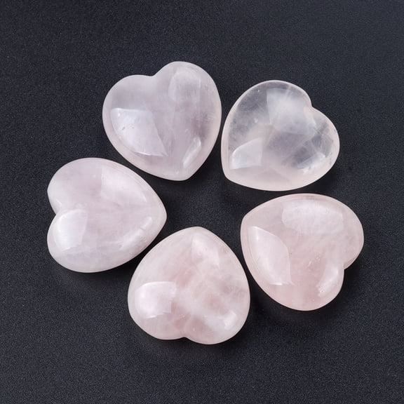 Natural Rose Quartz Healing Stones Heart Stones Pocket Palm Stones for Reiki Balancing 30x30mm