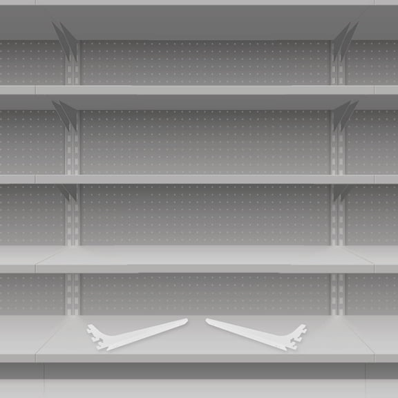 RENACLIPY 2-Pack Heavy Duty White Shelf Support Brackets, Cold Rolled Steel Rod Holders for Wall Mount, and Strong