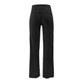 thumbnail image 4 of Hifoo Women Pants Stylish Casual Trousers Flared Leg Comfort Fit Low Rise Everyday Wear Soft Stretch Fabric Modern Versatile Bottoms Classic Solid Color Slacks, 4 of 5