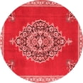 thumbnail image 1 of Ahgly Company Indoor Round Medallion Red Traditional Area Rugs, 3' Round, 1 of 4