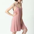 thumbnail image 4 of Defitshape Women's Bamboo Nightgown Sleepwear Cotton Cami Loungewear Plus Size Night Dress Soft Sleeveless Short Summer Camisole Pj Pajama Sleep Dress Pink 1X, 4 of 5