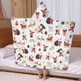 thumbnail image 5 of White Christmas Santa Pattern Hooded Bath Towel，60"x35" for Ages 3 To 12 Kids, Quick Dry Lightweight Soft Microfiber Hood Beach Towel Cover Up for Kids, 5 of 7