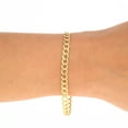 thumbnail image 2 of Nuragold 10k Real Yellow Gold Solid Cuban Curb Link 5mm Chain Bracelet (7"-9") Italian Jewelry for Men & Women, 2 of 11