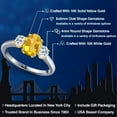 thumbnail image 2 of Gem Stone King 10K Two Tone Gold Yellow Citrine and White Topaz Engagement Ring for Women | 1.96 Cttw | Oval 8X6MM | Gemstone November Birthstone | Size 5, 2 of 6