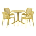 thumbnail image 2 of WestinTrends Playa 5-Piece Modern Round Patio Dining Table Set with Stackable Patio Dining Chairs, Yellow, 2 of 16