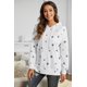 thumbnail image 3 of ABPHQTO Sudadera de mujer blanca con estampado de estrellas y aberturas laterales, 3 of 5