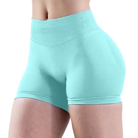 Yanyanz Yogalicious Leggings for Women, High Waist Biker Shorts For Women No Front Seam Soft Hidden Butt Scrunch Shorts Yoga Workout Gym Shorts Mint Green XL