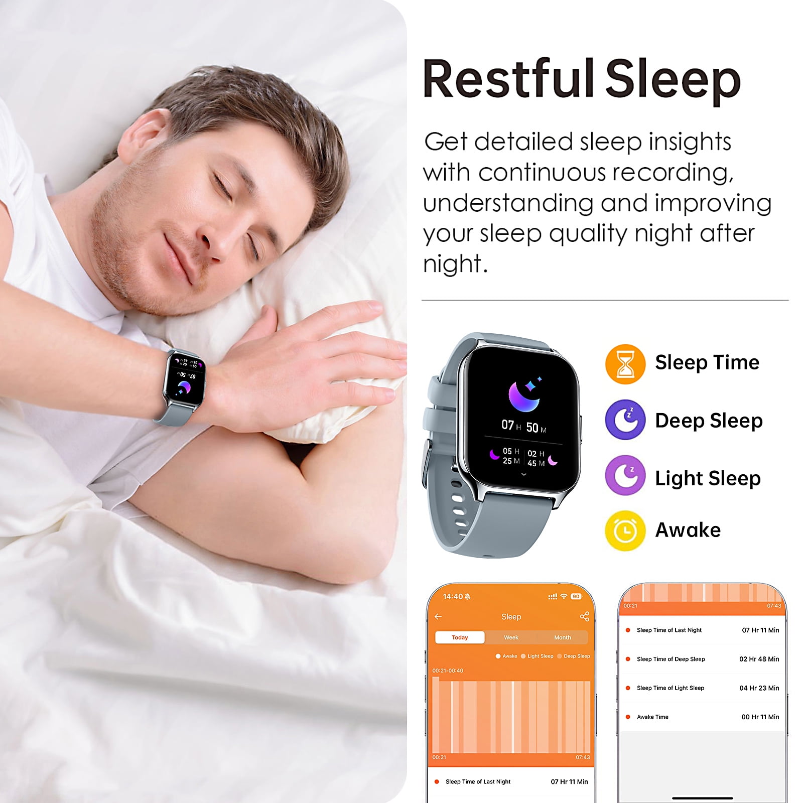 Smart Watch for Android and iPhone, TIGRADE Answer/Make Call Smartwatch for Men Women Waterproof, 23 Sport Modes, Fitness Activity Tracker, Heart Rate