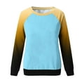 thumbnail image 5 of Tumotour Sweatshirt For Women Crew Neck Long Sleeve Side Split Tunic Pullover Tops Womens Fall Fashion 2024 Casual Patchwork Gradient Color Block Loose Soft Comfortable Pullover Tops, 5 of 5