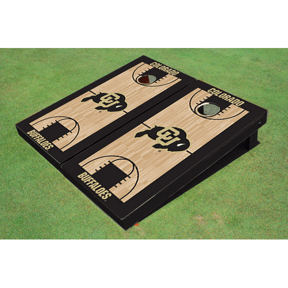 University of Colorado Black Matching Basketball Court Custom Cornhole Board