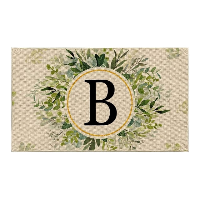 Popular! Letters Doormats Front Door Floral Decor Initials Doormats Outdoor Entrance Home Surname Decoration Indoor Outdoor