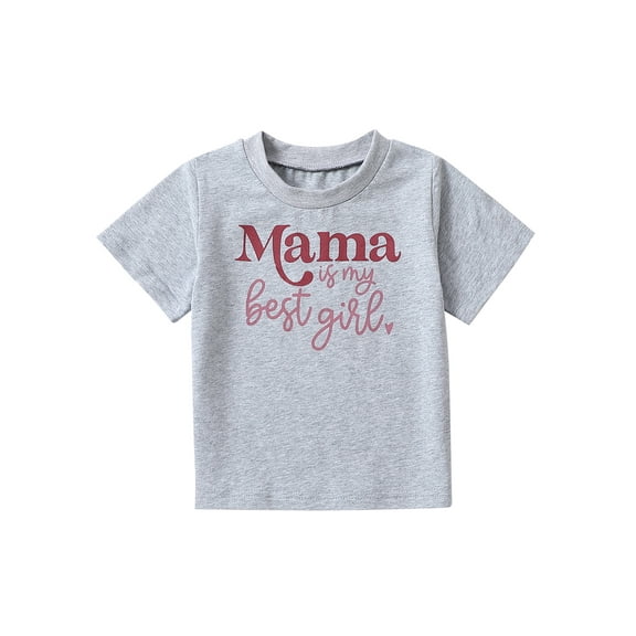 Bagilaanoe Toddler Baby Girls Boys Summer T-shirt 18M 24M 3T 4T 5T 6T Kids Short Sleeve Crew Neck Letters Print Tops for Casual Daily